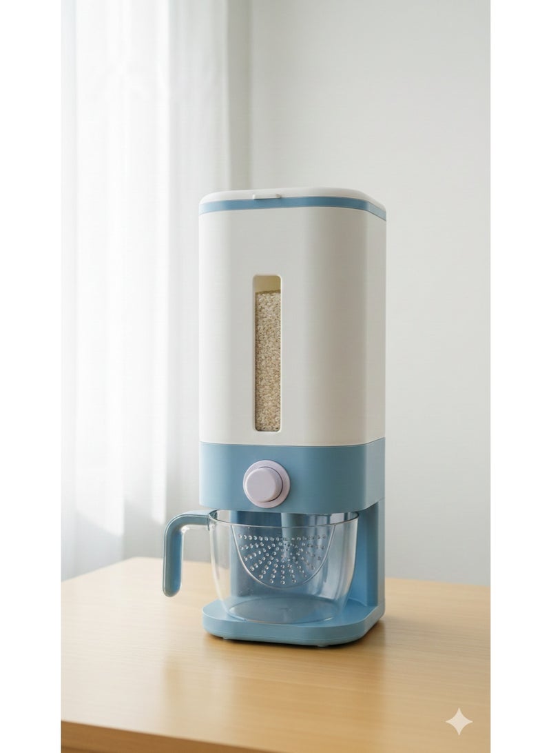 Roomlyne Smart Rice and Cereal Storage Box with Automatic Dispensing System - 35.5X17.5X42.5 cm - Blue - Image 1